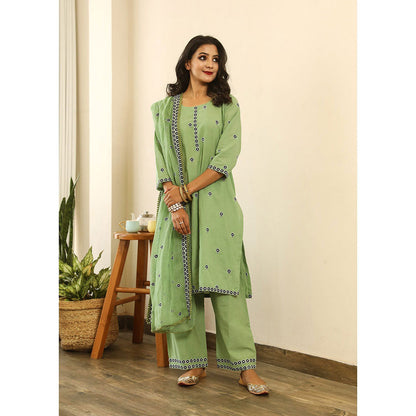 Gulabo Jaipur Panchi Green Straight (Set of 3)