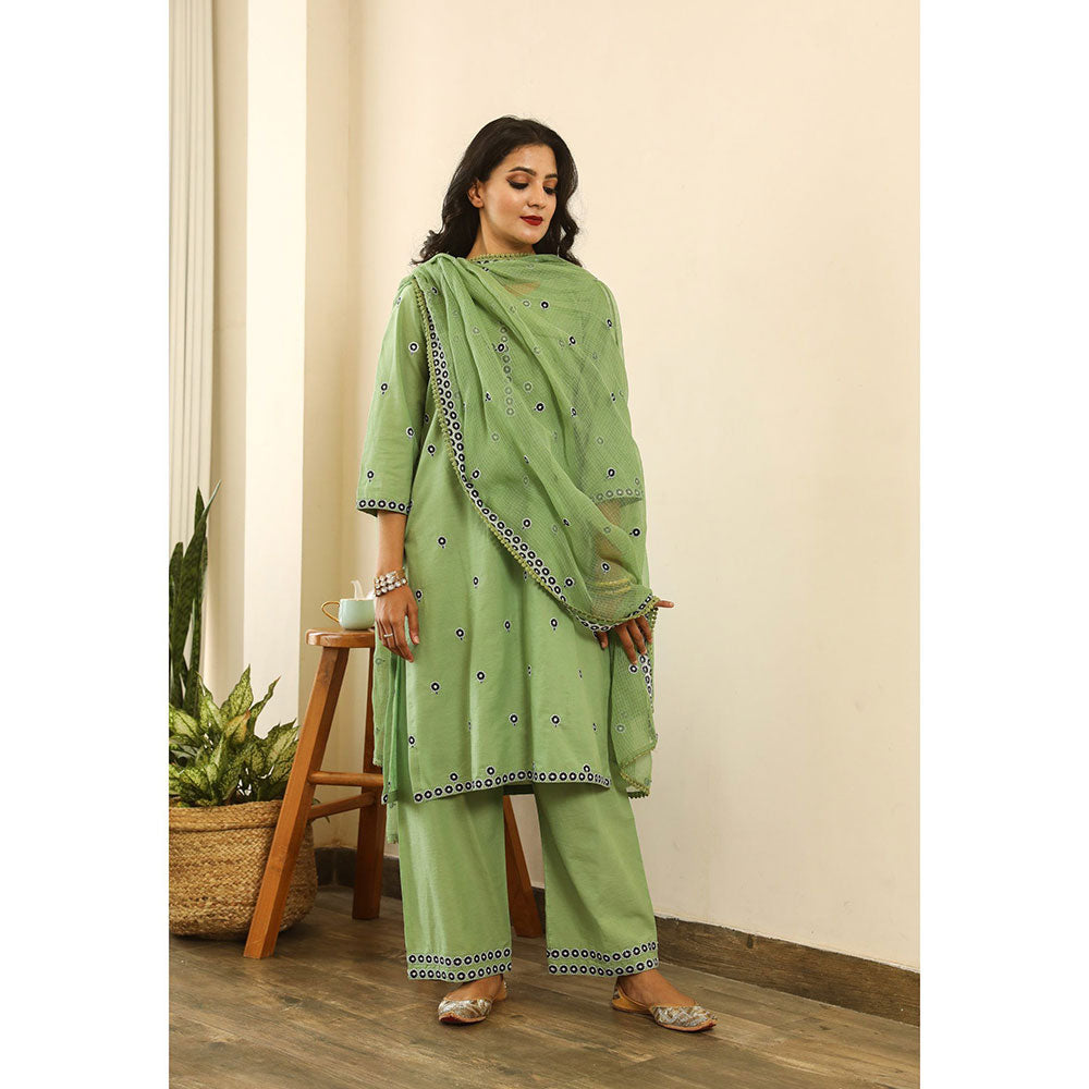Gulabo Jaipur Panchi Green Straight (Set of 3)