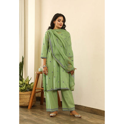 Gulabo Jaipur Panchi Green Straight (Set of 3)