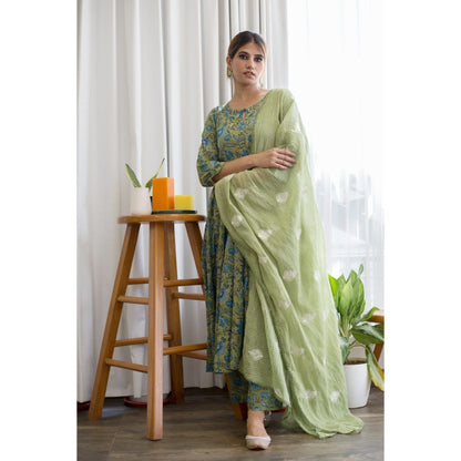 Gulabo Jaipur Orchid Green Anarkali (Set of 3)