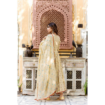 Gulabo Jaipur Ajita Beige Anarkali (Set of 3)