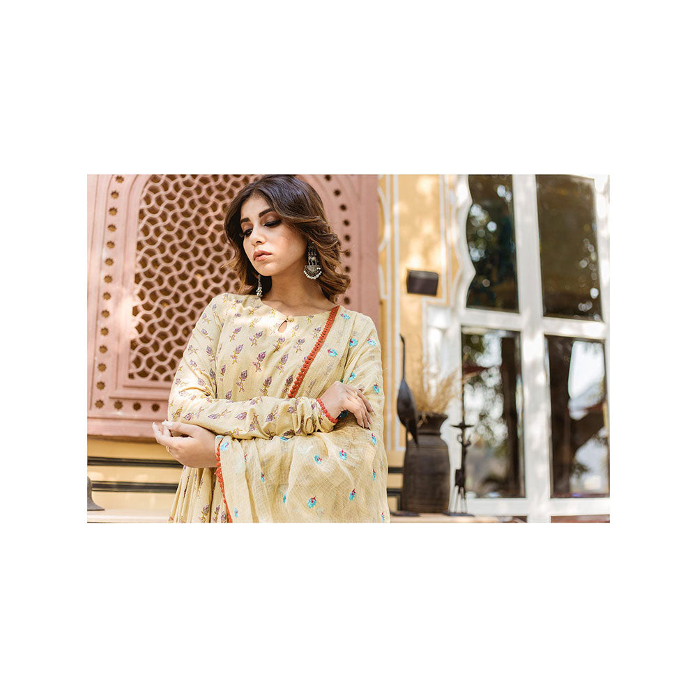 Gulabo Jaipur Ajita Beige Anarkali (Set of 3)