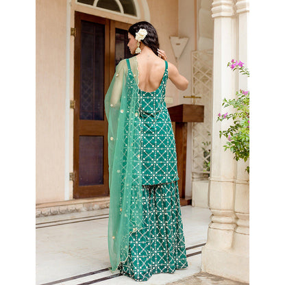 Gulabo Jaipur Bahaar Green Sharara (Set of 3)