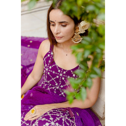 Gulabo Jaipur Bahaar Purple Sharara (Set of 3)