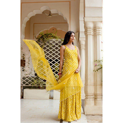 Gulabo Jaipur Bahaar Yellow Sharara (Set of 3)