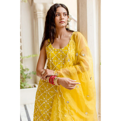 Gulabo Jaipur Bahaar Yellow Sharara (Set of 3)