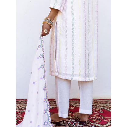 Gulabo Jaipur Barkha Pink Straight Kurta (Set of 3)