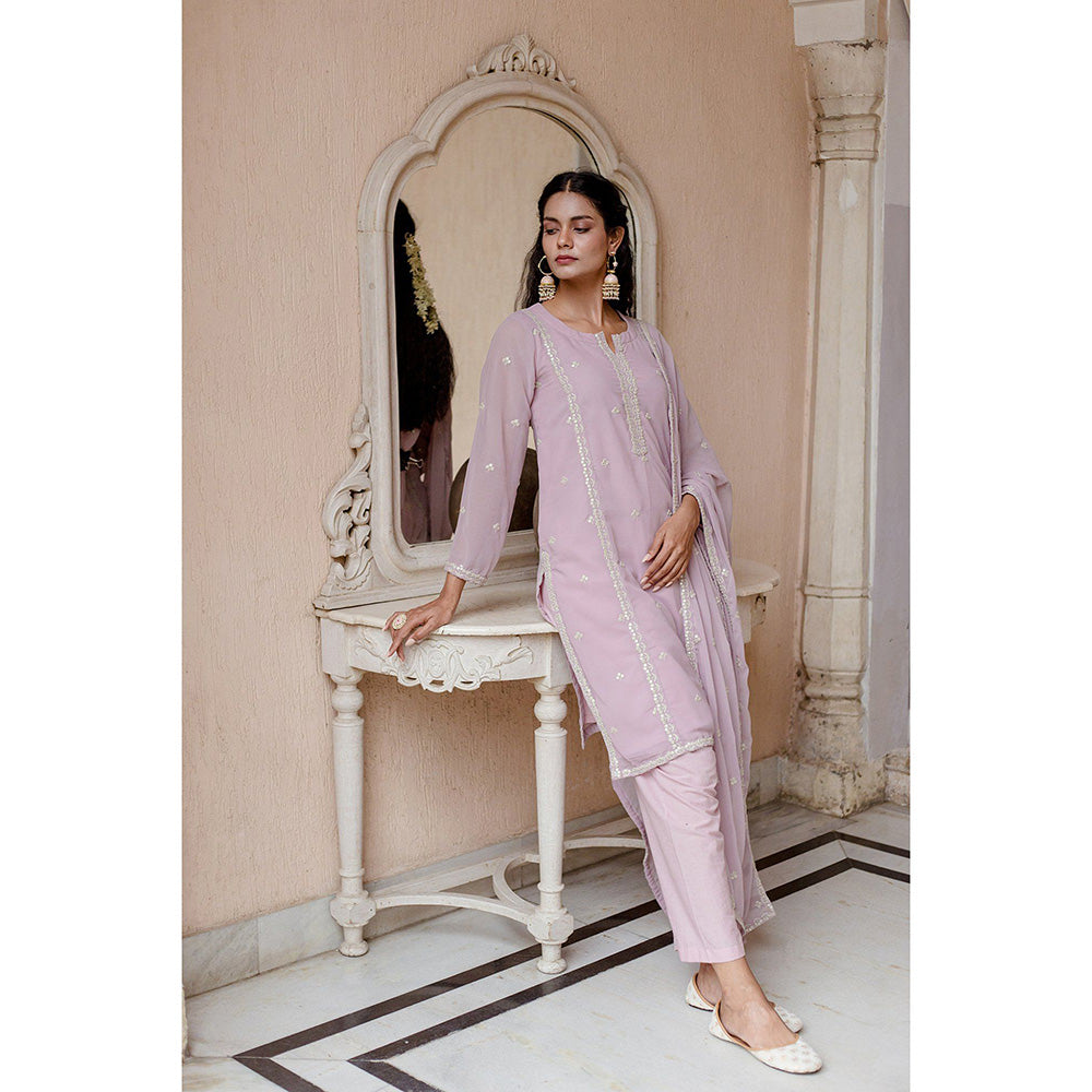 Gulabo Jaipur Jhalak Peach Straight Kurta (Set of 3)