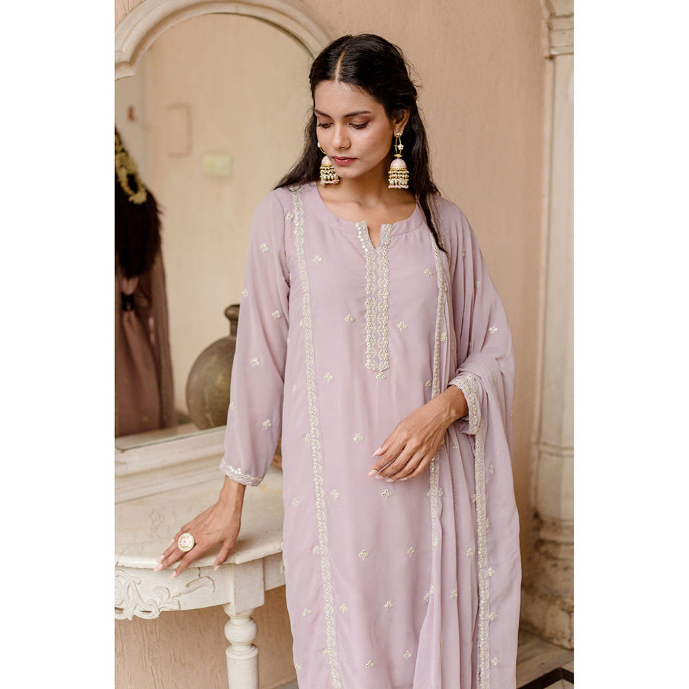 Gulabo Jaipur Jhalak Peach Straight Kurta (Set of 3)
