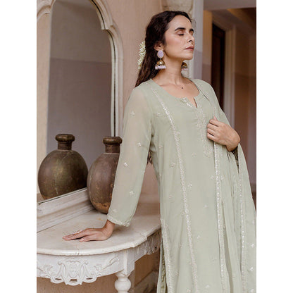 Gulabo Jaipur Jhalak Pista Straight Kurta (Set of 3)