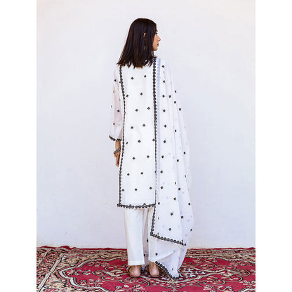 Gulabo Jaipur Jhalak White Straight Kurta (Set of 3)