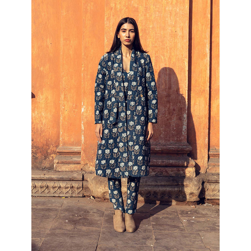 Gulabo Jaipur Kafia Indigo Co-ord (Set of 3)