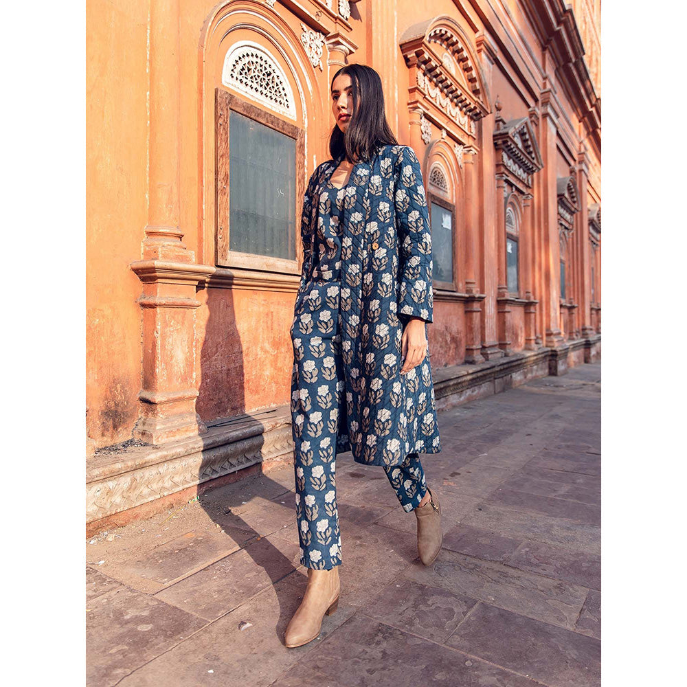 Gulabo Jaipur Kafia Indigo Co-ord (Set of 3)