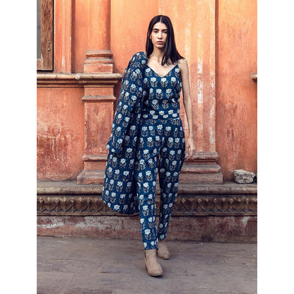 Gulabo Jaipur Kafia Indigo Co-ord (Set of 3)