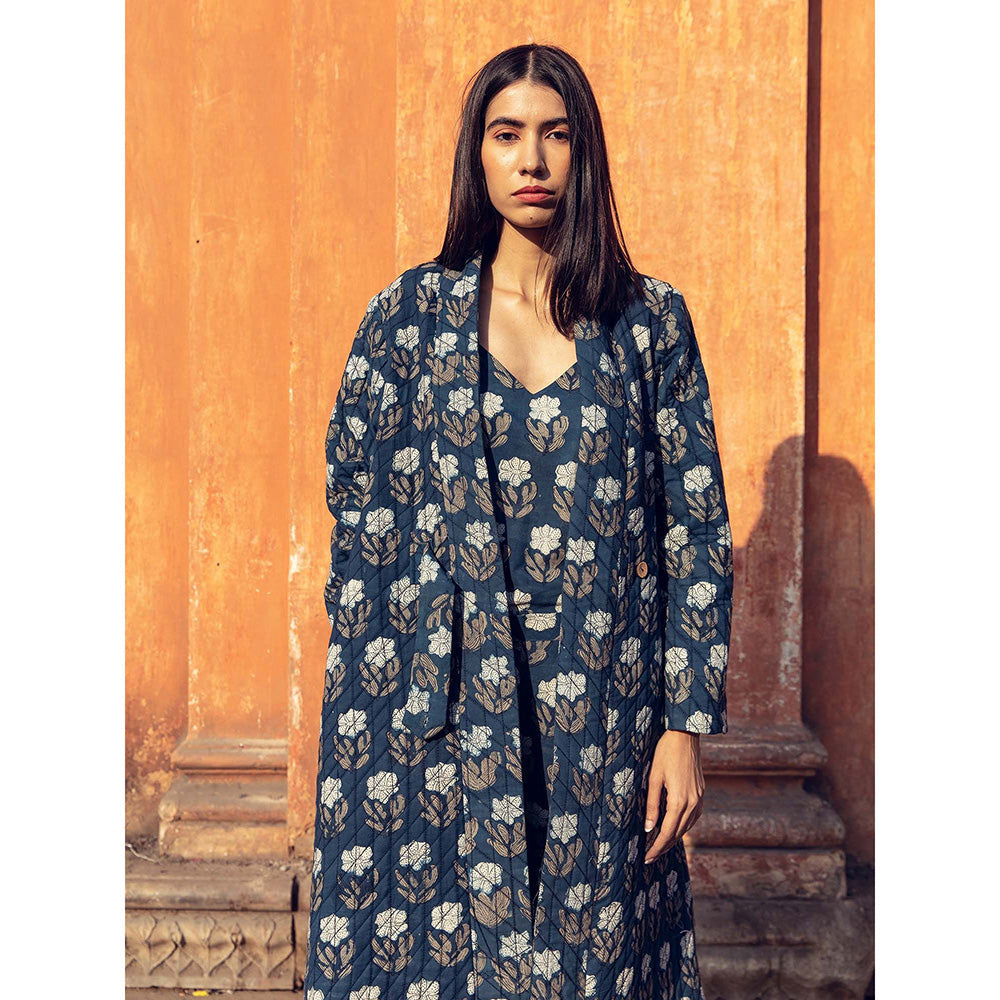Gulabo Jaipur Kafia Indigo Co-ord (Set of 3)