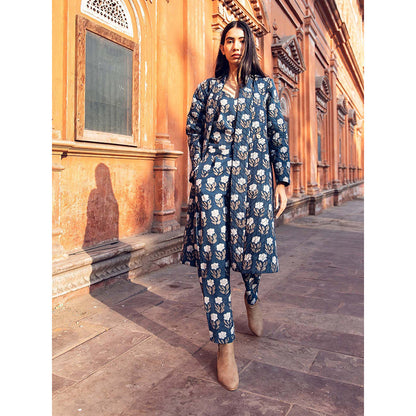 Gulabo Jaipur Kafia Indigo Co-ord (Set of 3)