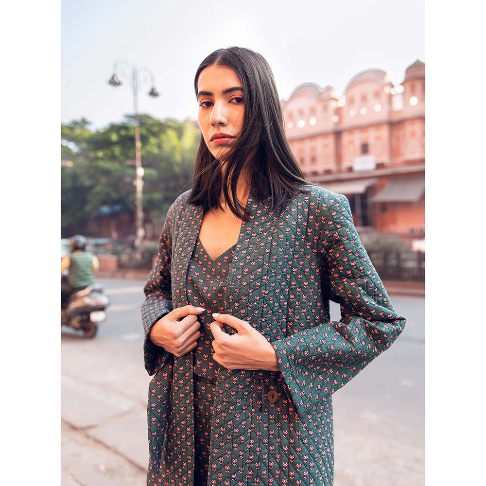 Gulabo Jaipur Kafia Emerald Co-ord (Set of 3)