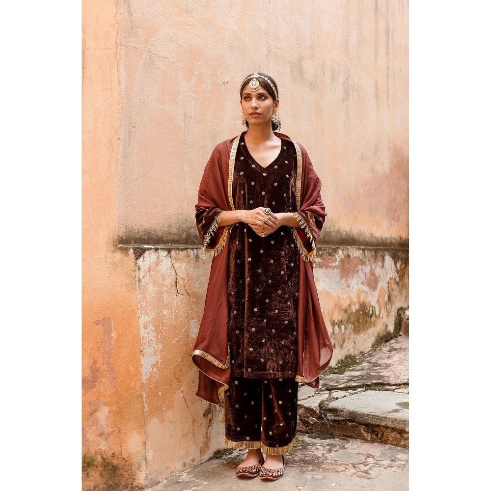 Gulabo Jaipur Chitra Brown Kurta (Set of 3)