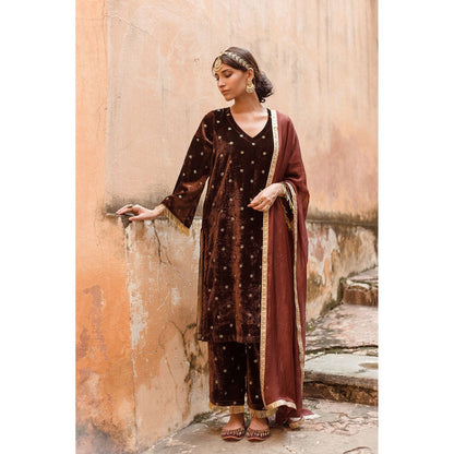 Gulabo Jaipur Chitra Brown Kurta (Set of 3)