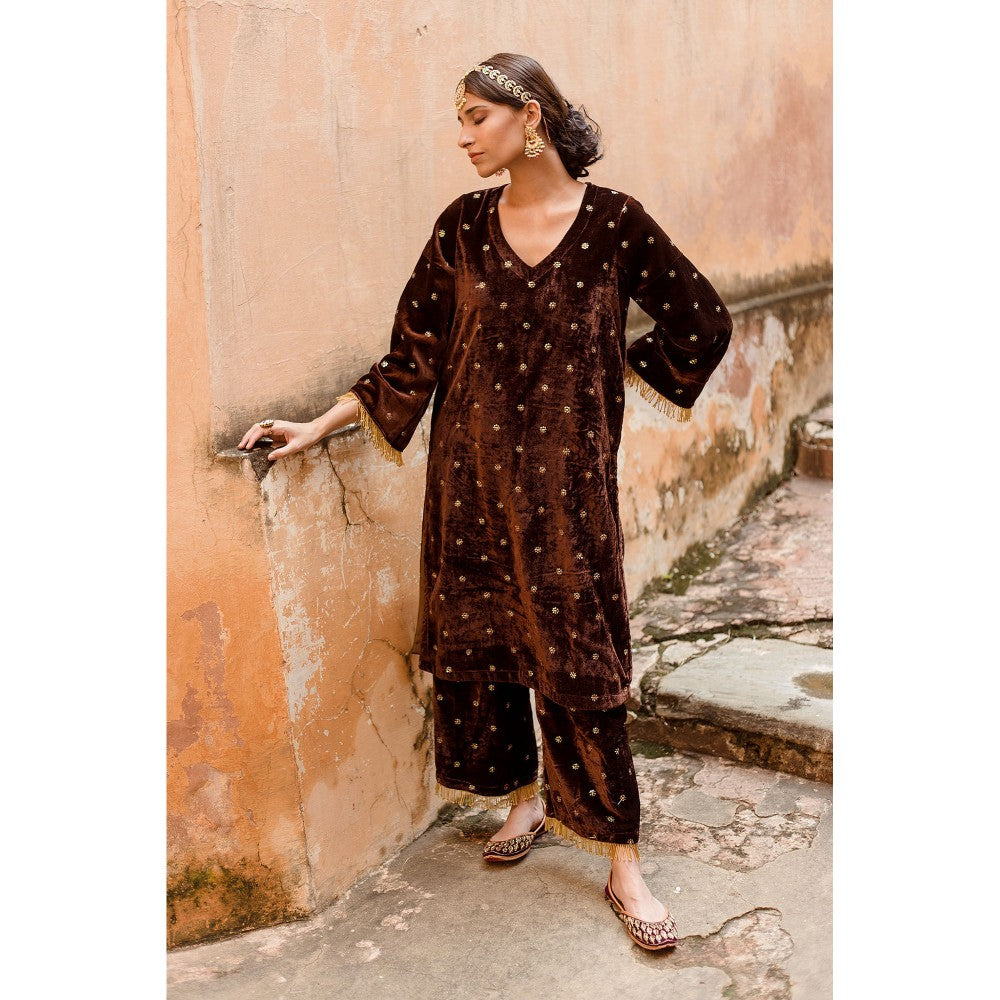 Gulabo Jaipur Chitra Brown Kurta (Set of 3)