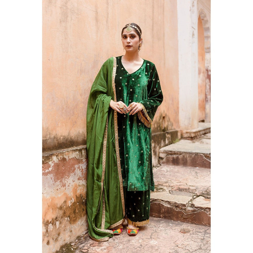 Gulabo Jaipur Chitra Green Kurta (Set of 3)