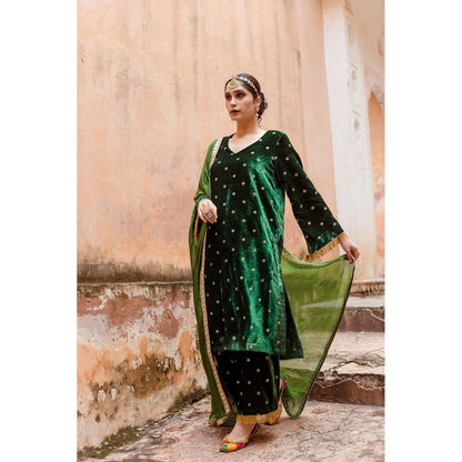 Gulabo Jaipur Chitra Green Kurta (Set of 3)