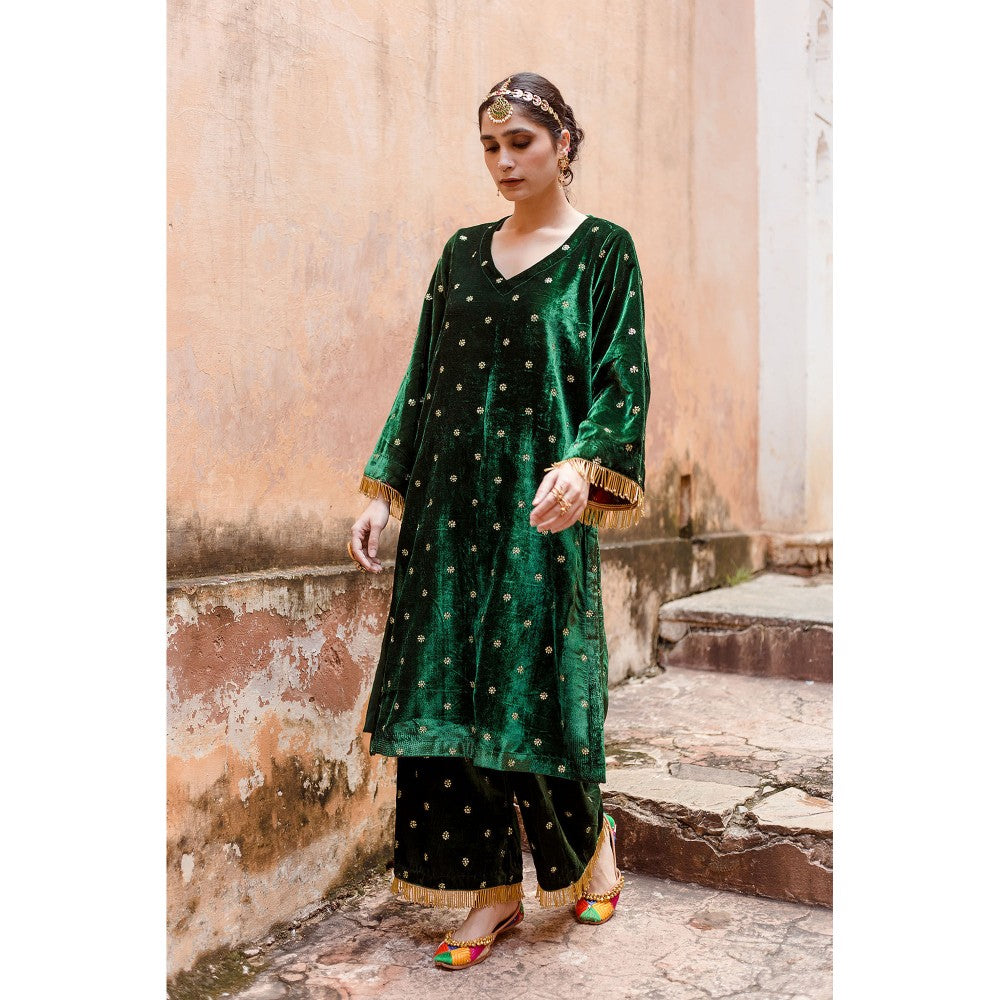 Gulabo Jaipur Chitra Green Kurta (Set of 3)