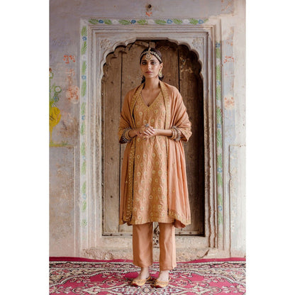 Gulabo Jaipur Sweta Brown Kurta (Set of 3)