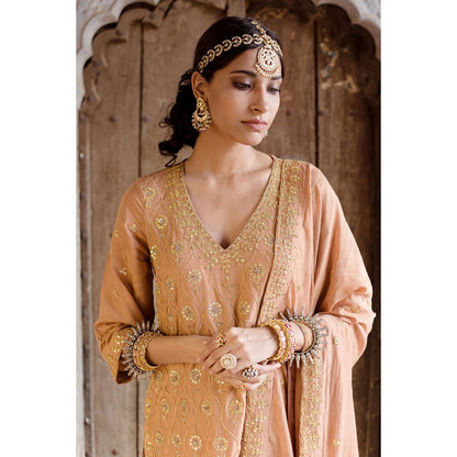 Gulabo Jaipur Sweta Brown Kurta (Set of 3)