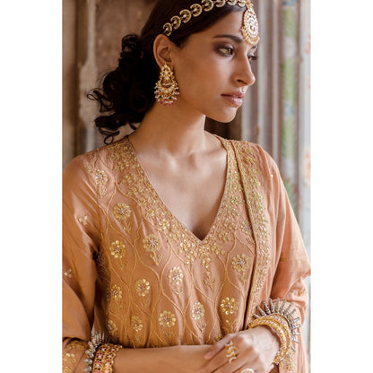 Gulabo Jaipur Sweta Brown Kurta (Set of 3)