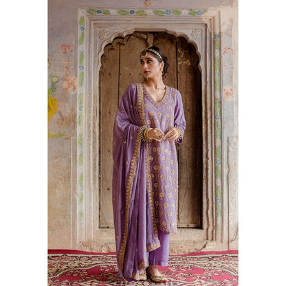 Gulabo Jaipur Sweta Purple Kurta (Set of 3)