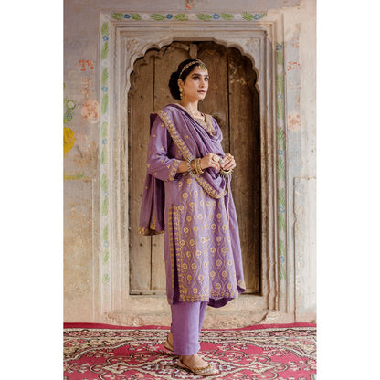 Gulabo Jaipur Sweta Purple Kurta (Set of 3)