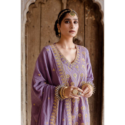 Gulabo Jaipur Sweta Purple Kurta (Set of 3)
