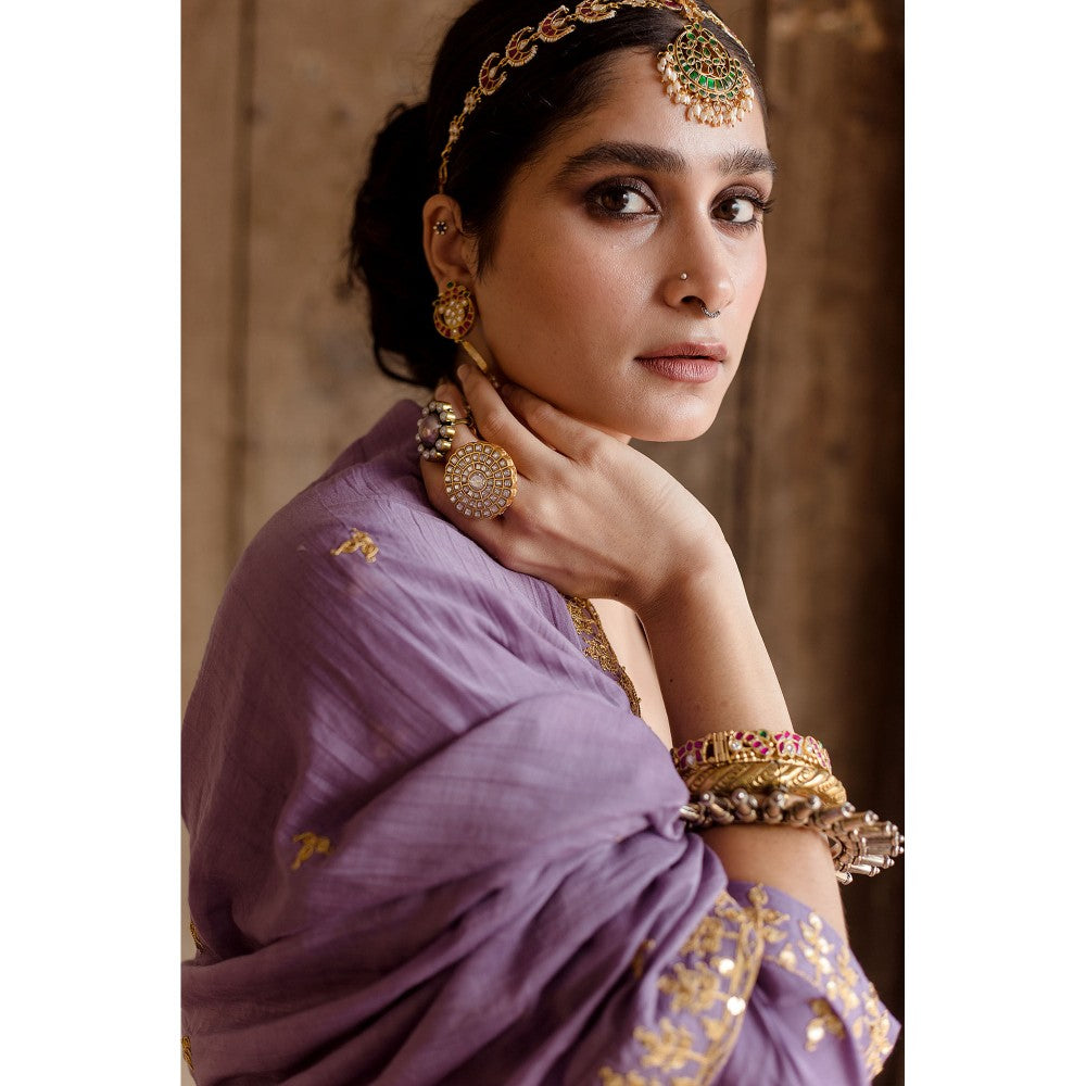 Gulabo Jaipur Sweta Purple Kurta (Set of 3)
