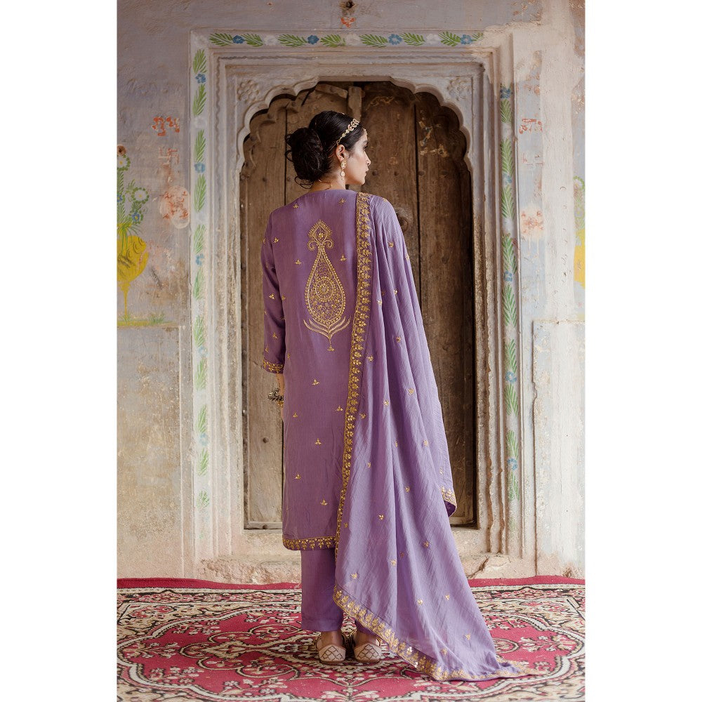 Gulabo Jaipur Sweta Purple Kurta (Set of 3)