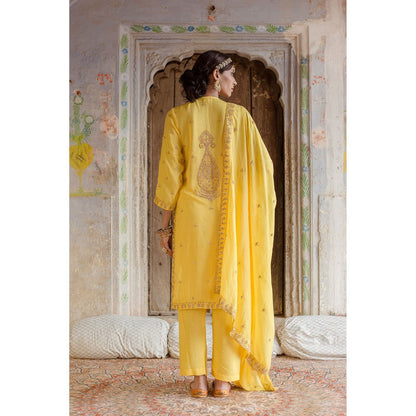 Gulabo Jaipur Sweta Yellow Kurta (Set of 3)