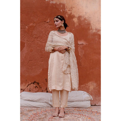 Gulabo Jaipur Laxmi Beige Kurta (Set of 3)