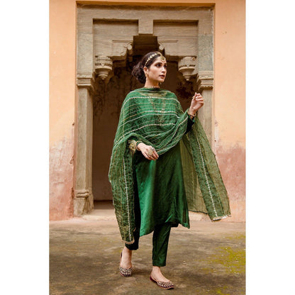 Gulabo Jaipur Laxmi Green Kurta (Set of 3)