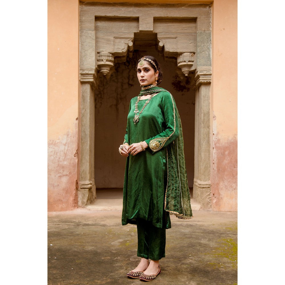 Gulabo Jaipur Laxmi Green Kurta (Set of 3)