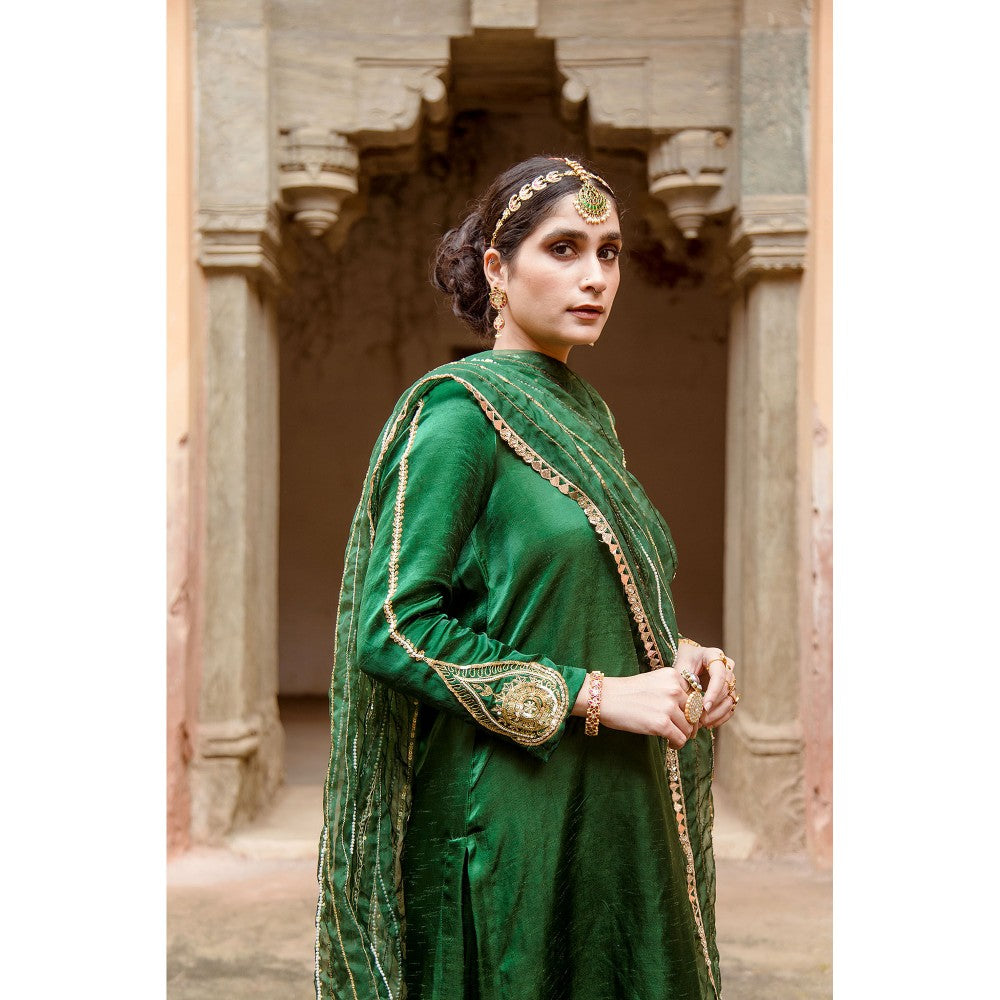Gulabo Jaipur Laxmi Green Kurta (Set of 3)