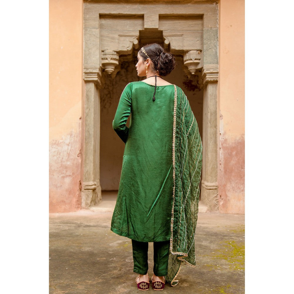Gulabo Jaipur Laxmi Green Kurta (Set of 3)