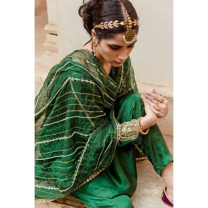 Gulabo Jaipur Laxmi Green Kurta (Set of 3)