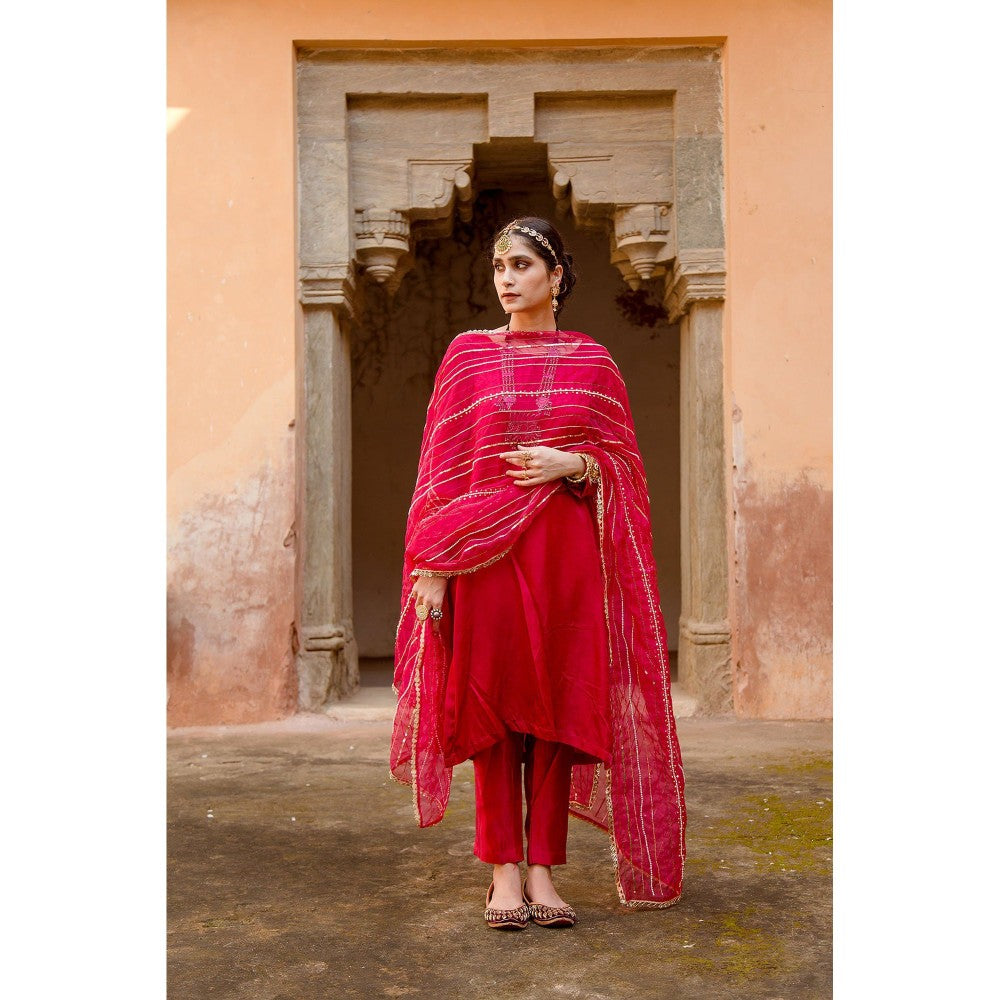 Gulabo Jaipur Laxmi Pink Kurta (Set of 3)