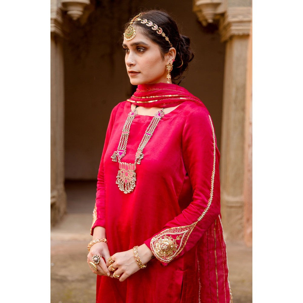 Gulabo Jaipur Laxmi Pink Kurta (Set of 3)