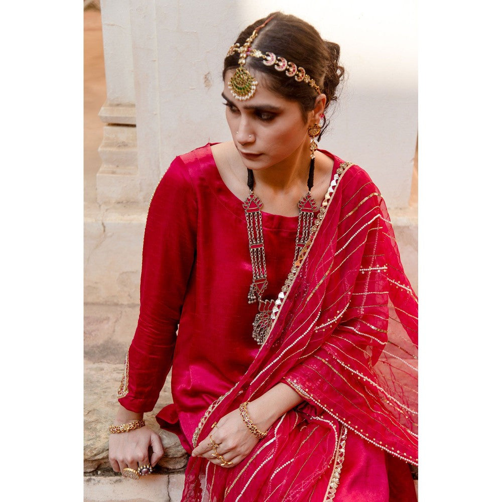 Gulabo Jaipur Laxmi Pink Kurta (Set of 3)