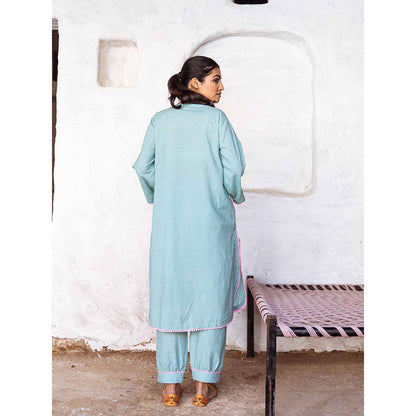 Gulabo Jaipur Arzu Sky Blue Kurta (Set of 2)
