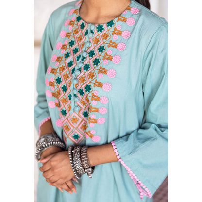 Gulabo Jaipur Arzu Sky Blue Kurta (Set of 2)