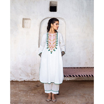 Gulabo Jaipur Arzu White Kurta (Set of 2)
