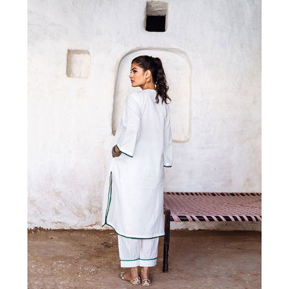 Gulabo Jaipur Arzu White Kurta (Set of 2)