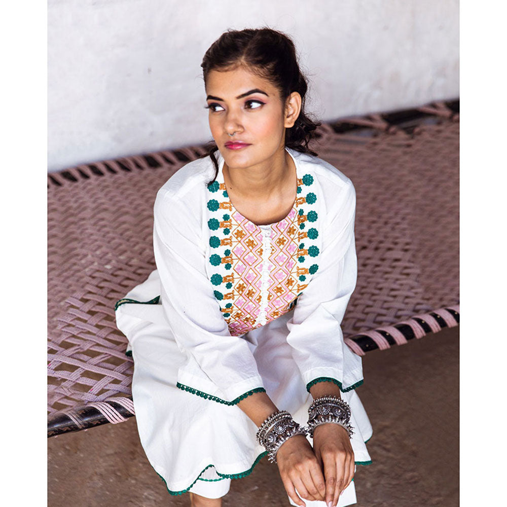 Gulabo Jaipur Arzu White Kurta (Set of 2)